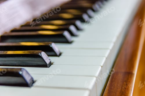 Preview: Closeup Of Black And White Piano Keys