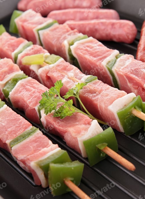 Preview: Raw Meats In Grill Pan