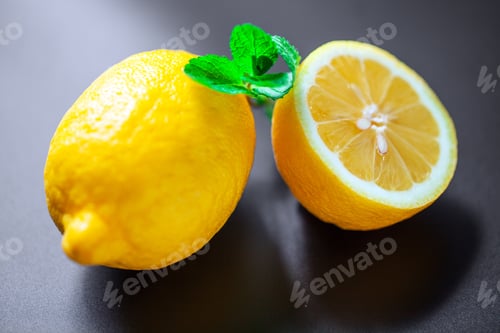 Preview: Lemon Isolated On A Black Background