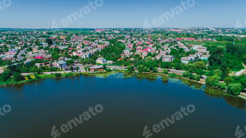 Preview: Drone With A Camera, Beautiful Summer Small River From A Height