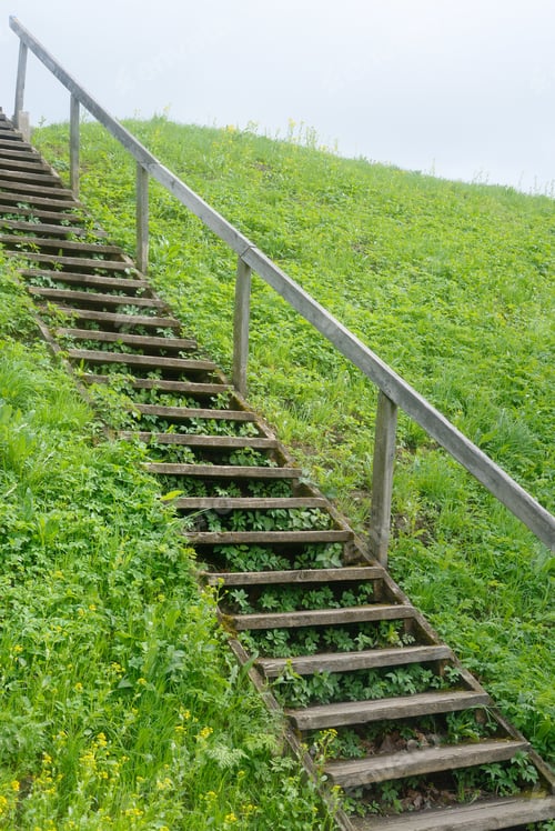 Preview: Landscape With Old Wooden Stairs In The Fortress Of Lappeenranta,, Finland.