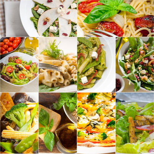 Preview: Healthy Vegetarian Pasta Soup Salad Pizza Italian Food Staples Collage