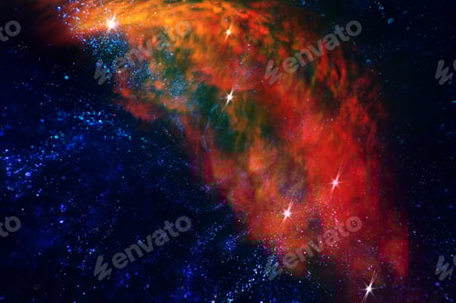 Preview: Paint With Shiny Particles In The Water Like Space In The Sky