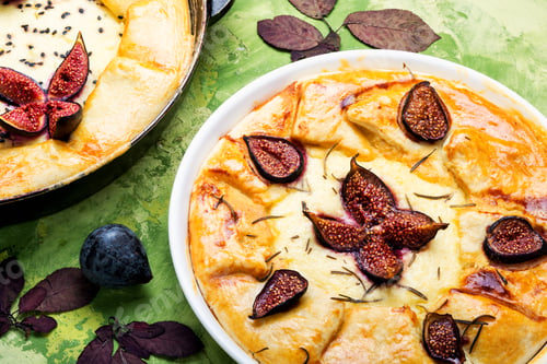 Preview: Autumn Cake, Italian Focaccia With Cottage Cheese And Figs