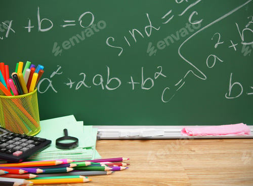 Preview: School Accessories Against A School Board.