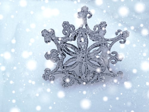 Preview: Snowflake Decoration In Snow Merry Christmas Background