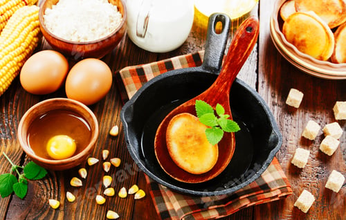 Preview: Pancakes With Corn Flour On The Table