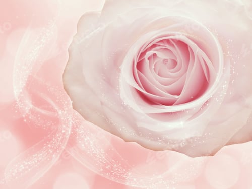 Preview: Rose Flower Background Love Wedding Card With Blurs Lights