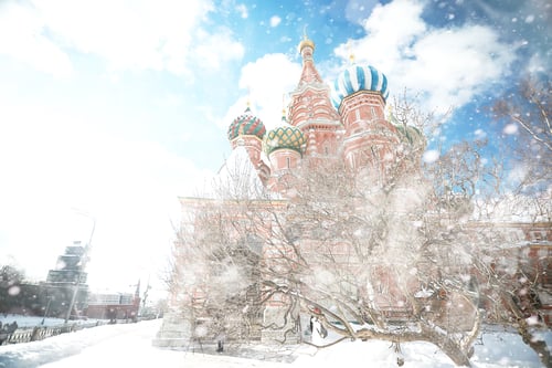 Vista previa: Winter Snow Landscape In The Russian Capital Moscow