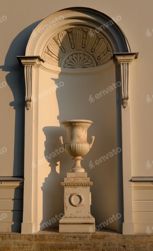 Preview: Fragment Of Yelagin Palace With Arch And Vase In The Light Of The Setting Sun In St.Petersburg