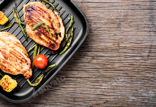 Preview: Whole Chicken Breast With Spices On Frying Pan