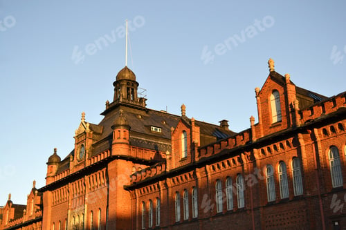 Preview: Old Brick House In Helsinki Harbor In The Early Autumn Morning, Finland