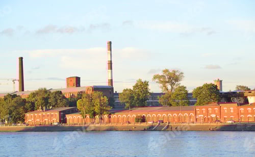 Preview: The Old Factory Building On The Banks Of The Neva River In St.Petersburg At Evening, Russia.