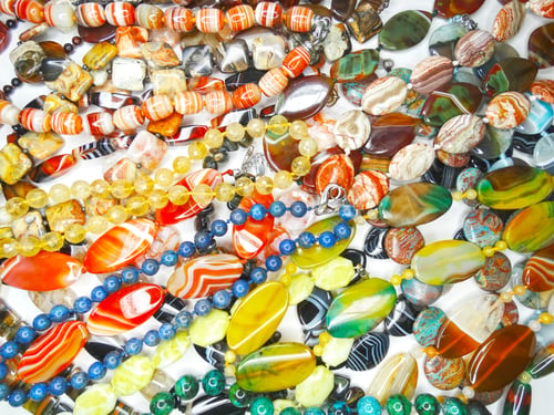 Preview: Jewelry Background Fashion Beads Necklace With Bright Crystals