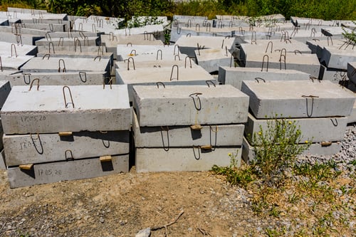 Preview: Stacks Of The New Concrete Curbs Near Roadside