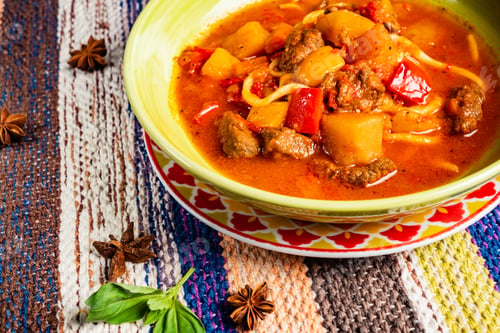 Preview: Beef Stew (Or Soup) With A Rich Paprika Seasoned Broth