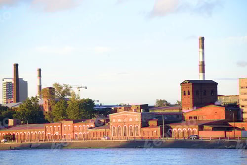 Preview: The Old Factory Building On The Banks Of The Neva River In St.Petersburg At Evening, Russia.