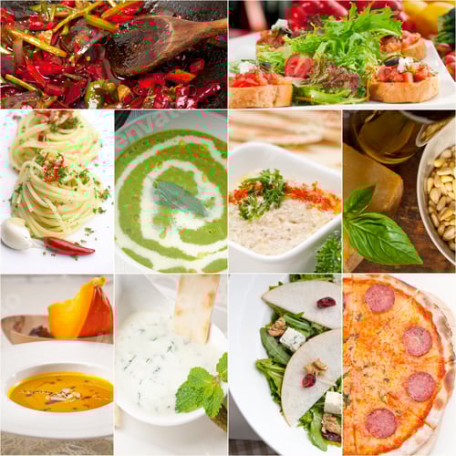 Preview: Healthy Vegetarian Pasta Soup Salad Pizza Italian Food Staples Collage