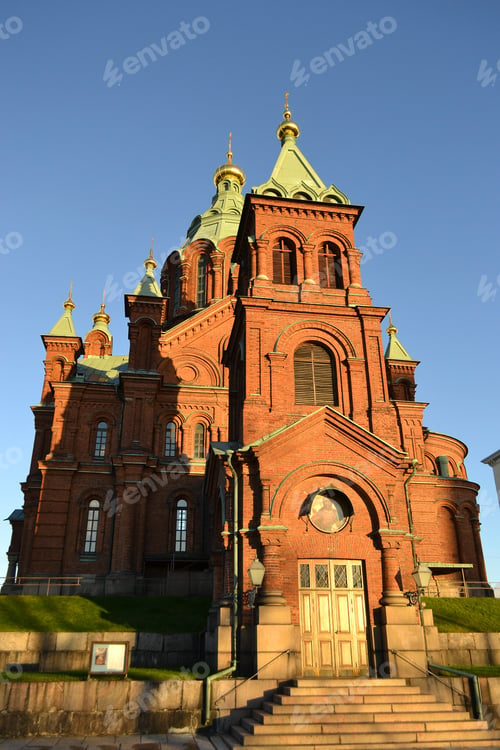 Preview: Looking Up To The Facade Of Uspenski Cathedral In The Early Autumn Morning, Helsinki, Finland