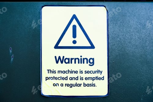 Preview: Money Bank Atm Cashline Machine Empty For Security Protection Sign