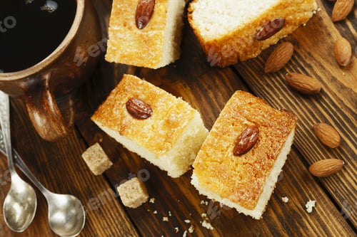 Preview: Arabic Semolina Pie With Coconut And Almond. Basbousa