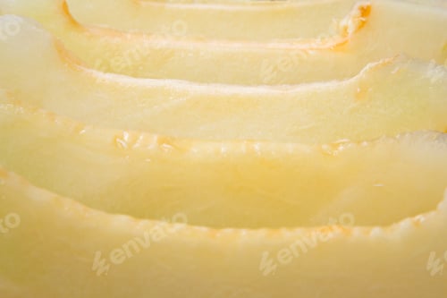 Preview: Sliced Melon, Side View. Close-Up.