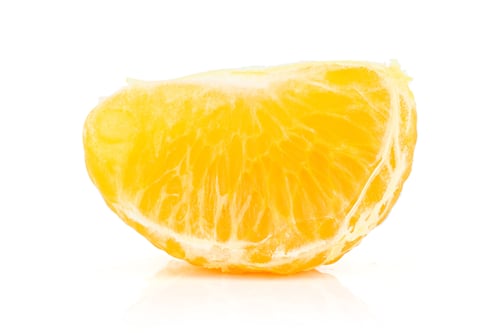 Preview: One Quarter Of Fresh Orange Mandarine Isolated On White Background