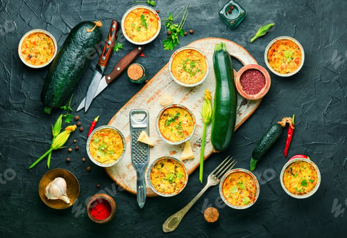 Preview: Vegetable Muffins With Zucchini And Cheese, Healthy Food.