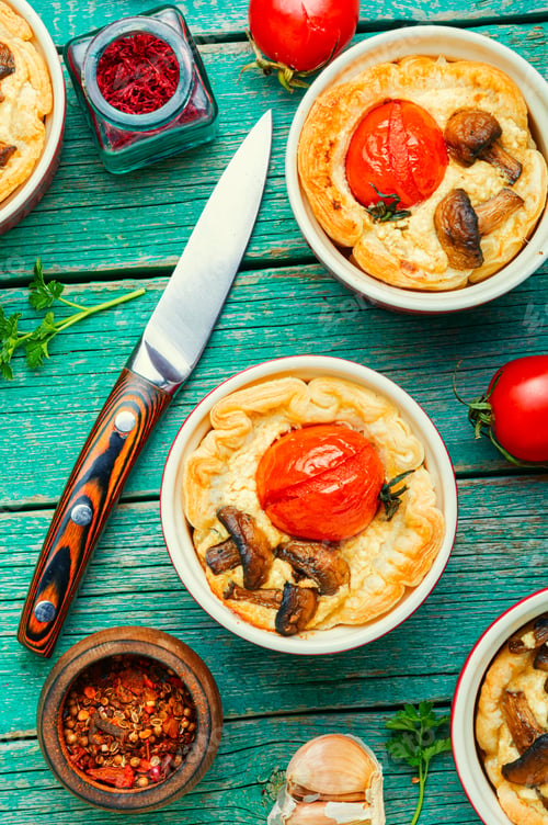 Preview: Tomato Tart With Mushroom,Cheese And Cherry Toamtoes.