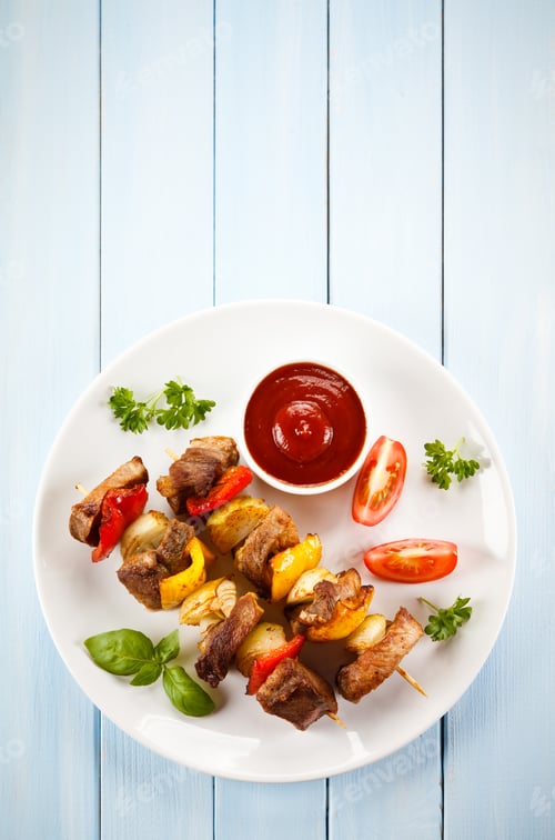 Preview: Kebab - Grilled Meat And Vegetables