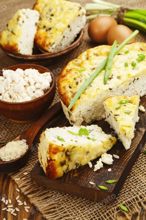 Preview: Rice Pie With Cottage Cheese And Spring Onion