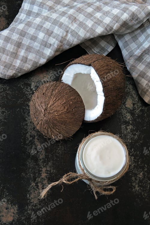 Preview: Fresh Homemade Coconut Yogurt. Keto Diet. Vegan Yogurt. Keto Yoghurt.