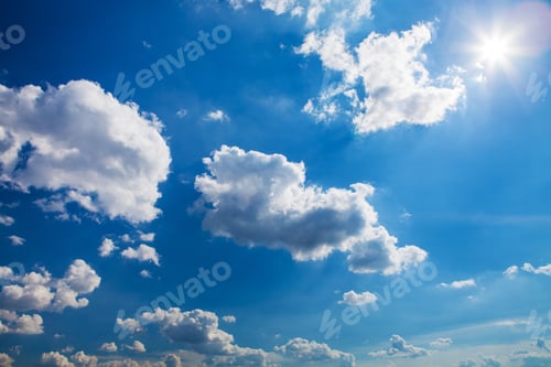 Preview: Blue Sky With White And Grey Clouds