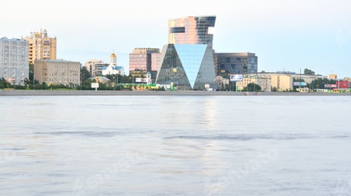Preview: Neva River And Modern Building Business Center On Malookhtinskaya Embankment In St.Petersburg