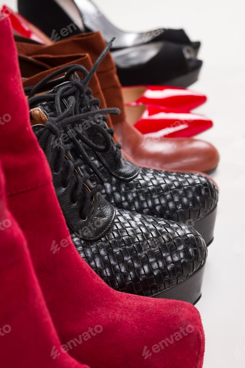 Preview: Noses Of Ankle Boots And Shoes. Beautiful Fashion Women'S Shoes.