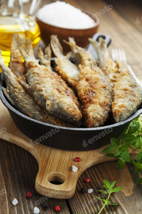 Preview: Fried Fish In A Frying Pan On The Table