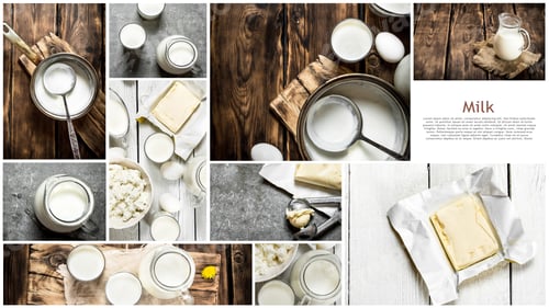 Preview: Food Collage Of Dairy Products .