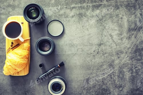 Preview: Fresh Pastries On The Table. French Flavored Croissant For Breakfast.