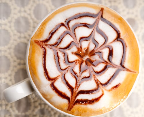 Preview: Classic Italian Cappuccino Cup With Topping Decoration Pattern