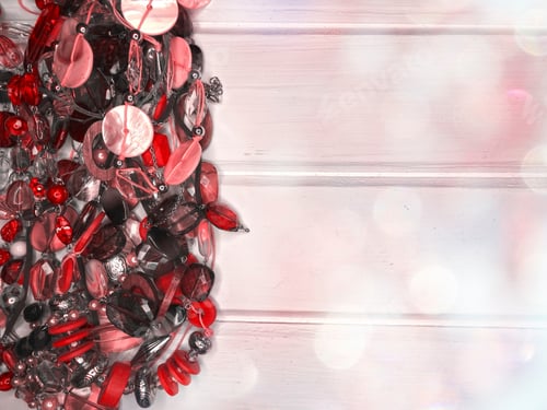 Preview: Jewelry Background Fashion Beads Necklace With Bright Crystals