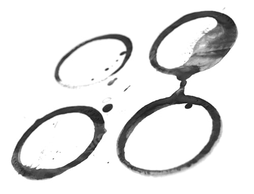 Preview: Black Stains From Cups. On A White Background.