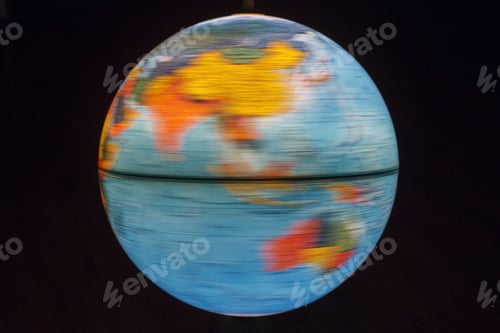 Preview: Abstract Globe with Motion Blur on Black
