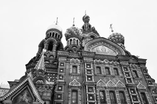 Preview: Savior On Spilled Blood Cathedral ( Spas Na Krovi ) In St.Petersburg, Russia. Black And White.