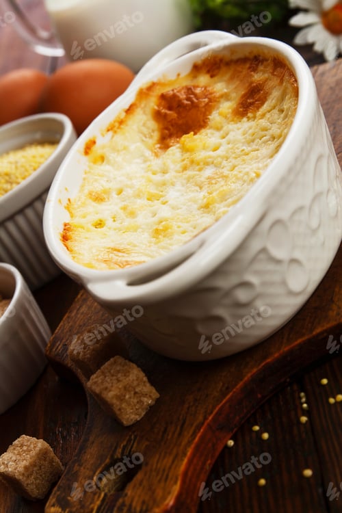 Preview: Homemade Millet Casserole On A Wooden Table