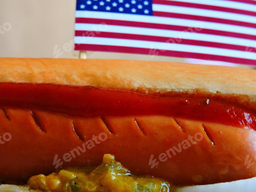 Preview: Hot Dog On July 4. Macro.