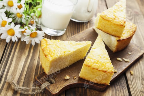 Preview: Casserole With Millet And Curd On The Wooden Table