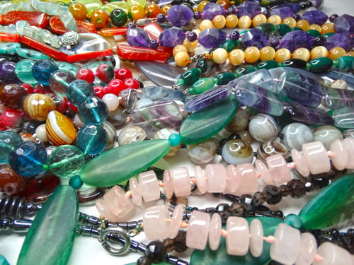 Preview: Jewelry Background Fashion Beads Necklace With Bright Crystals