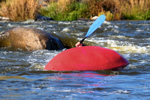 Preview: Overturn (Capsize) Man In Kayak In Whitewater River