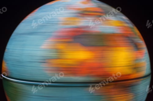 Preview: Illuminated Globe From Inside Spinning, Colourful Earth Globe