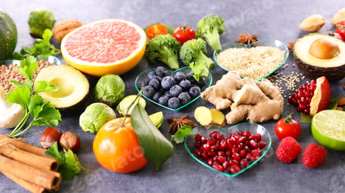 Preview: Health Food Selection With Fruit And Vegetable